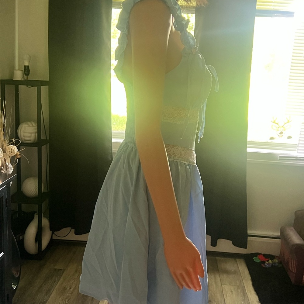 SHEIN Sky Blue Lace Trim Mini Dress - Picture 2 of 9